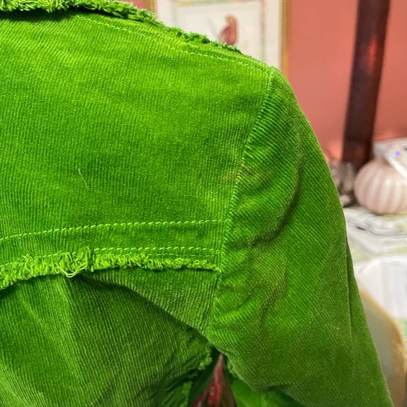 Vintage Y2K Johnny Was green corduroy blazer w/ multi color floral embroidery XS - Picture 4 of 10